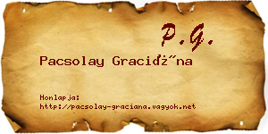 Pacsolay Graciána névjegykártya